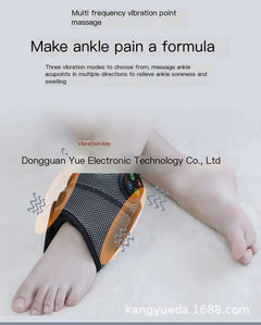 Ankle massager device with text on a white background
