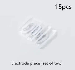 Set of two electrode pieces with '15pcs' and 'Electrode piece (set of two)' text on a light gray background.