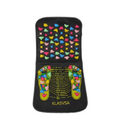 Colorful foot reflexology mat with KLASVSA branding on a white background