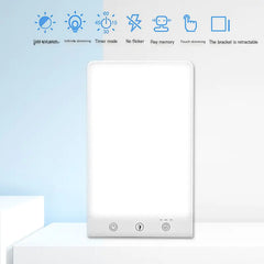 White light fixture with control panel on a white background