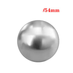Silver metal ball with a size label '54mm' on a white background