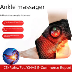Ankle massager with digital display and heating element on a white background