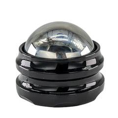 Black and silver ball-shaped object on a white background