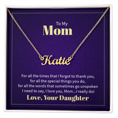 Custom Name Necklace - For Mom From Daughter