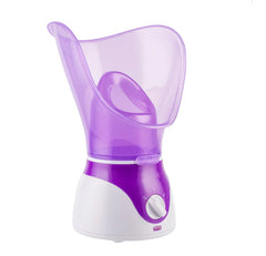 Purple and white facial steamer on a white background
