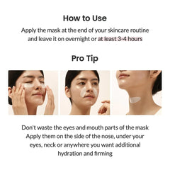 Instructions on how to use a skincare mask with images and text.