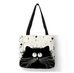 Linen Cat Shoulder Bag