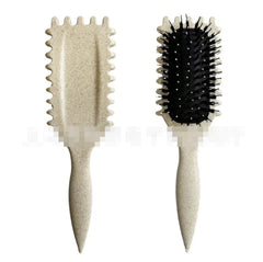 Two hairbrushes one front and one back on a white background