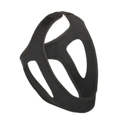 Black chin strap on a white background