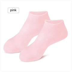 Pair of pink socks on a white background with 'pink' label.